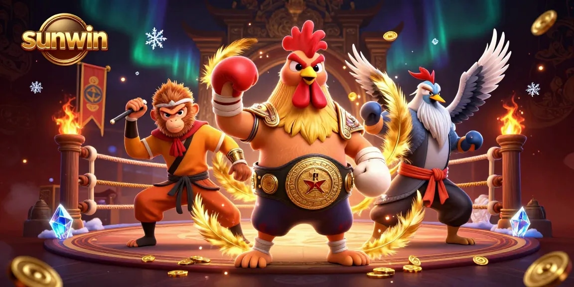 Engage with sunwin's dynamic casino scene featuring martial artists and thrilling game elements.