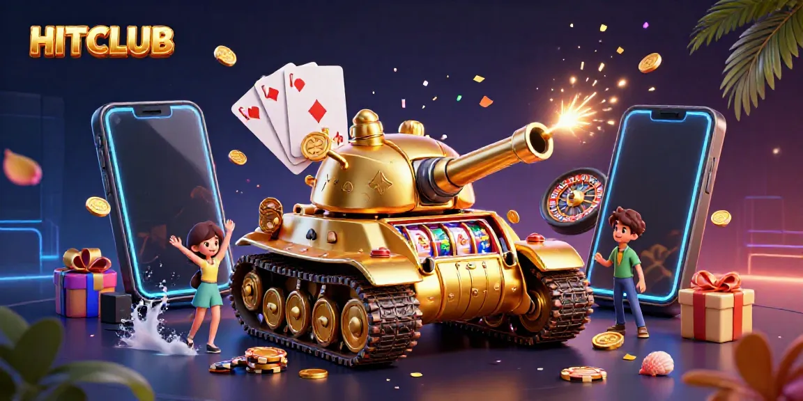 Experience HITCLUB's vibrant casino thrills with a miniature casino scene inside a golden beetle tank.