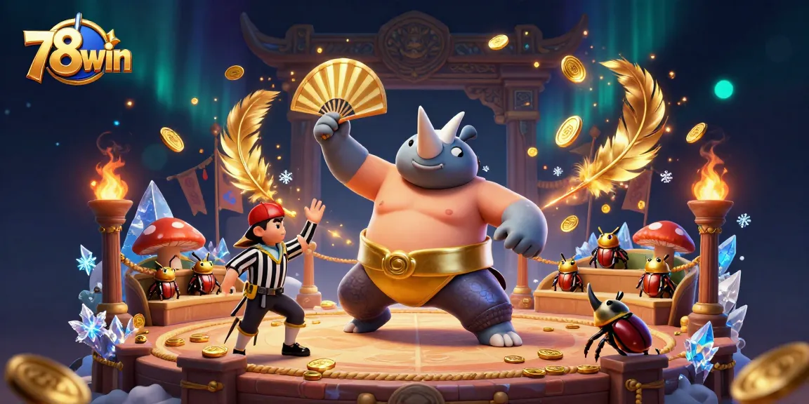 Experience the thrill of 78win with a vibrant 3D illustration of gaming excitement.