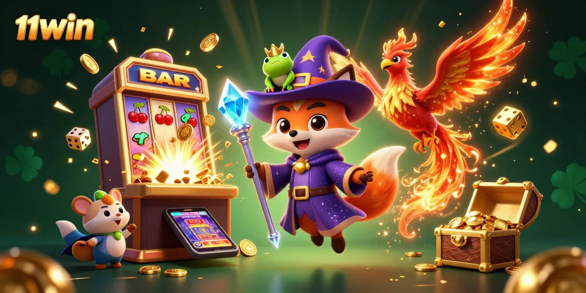 Experience the thrill of winning at 11WIN with a vibrant, magical casino scene.