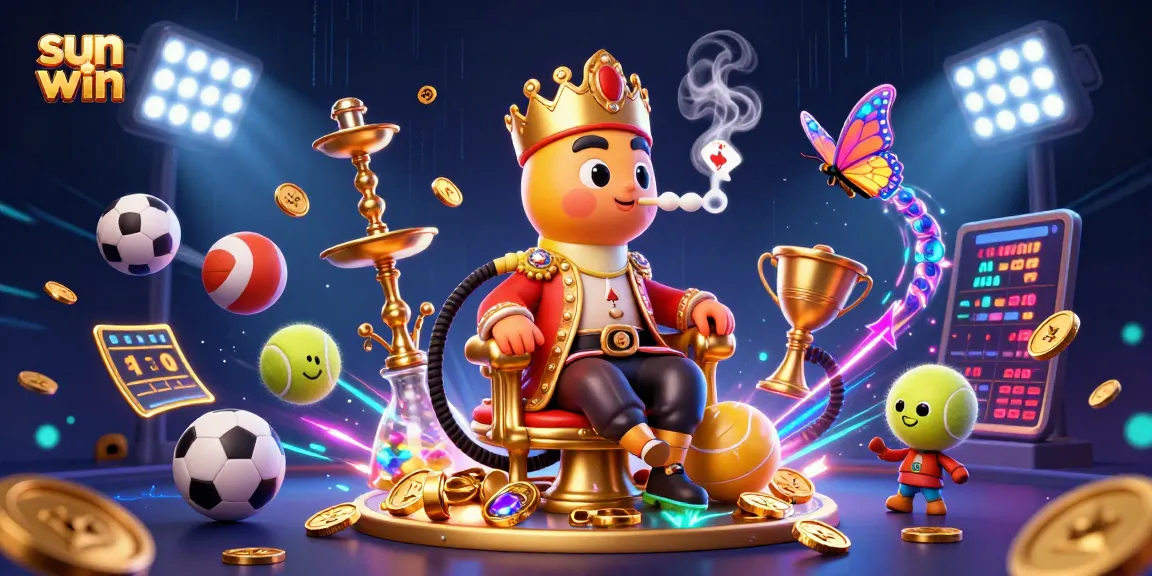 Experience thrilling gameplay at sun win with a vibrant 3D depiction of a playful casino scene.