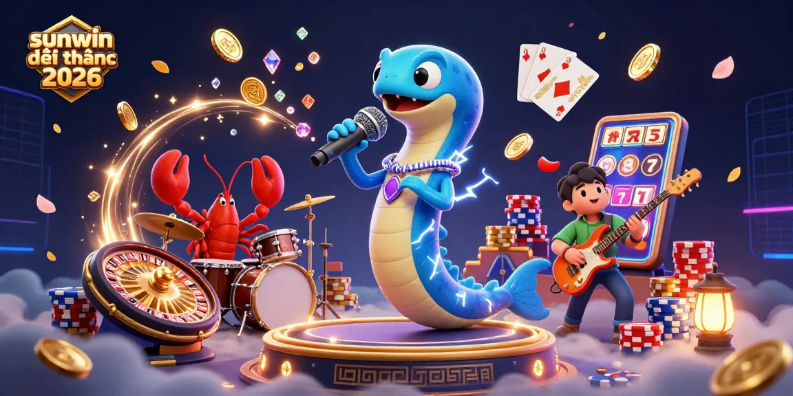 Experience the thrilling underwater casino scene showcasing sunwin đổi thưởng 2026 with electric eel DJs and vibrant game elements.