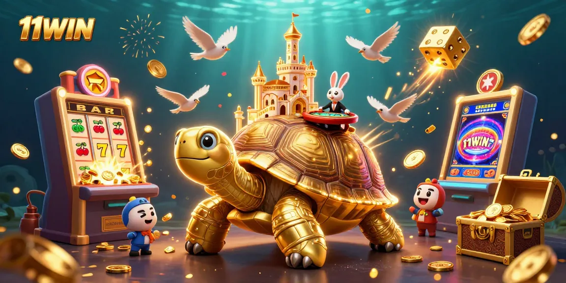 Experience thrilling wins with 11WIN featuring a captivating 3D casino adventure scene.