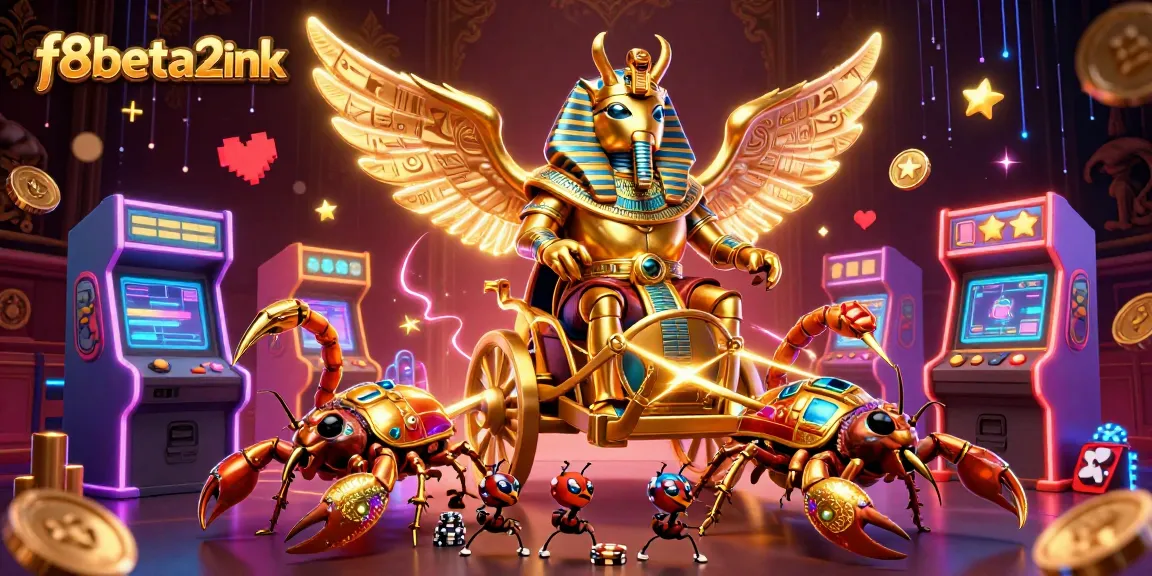 Experience thrilling gameplay with f8beta2ink featuring a golden scarab beetle and vibrant casino elements.